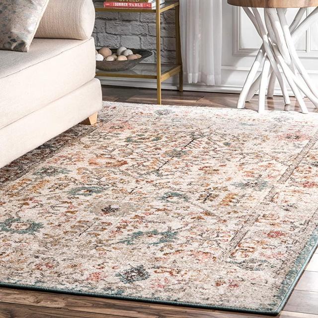 nuLOOM Rose Persian Vintage Area Rug, 7' 10" x 10', Beige
