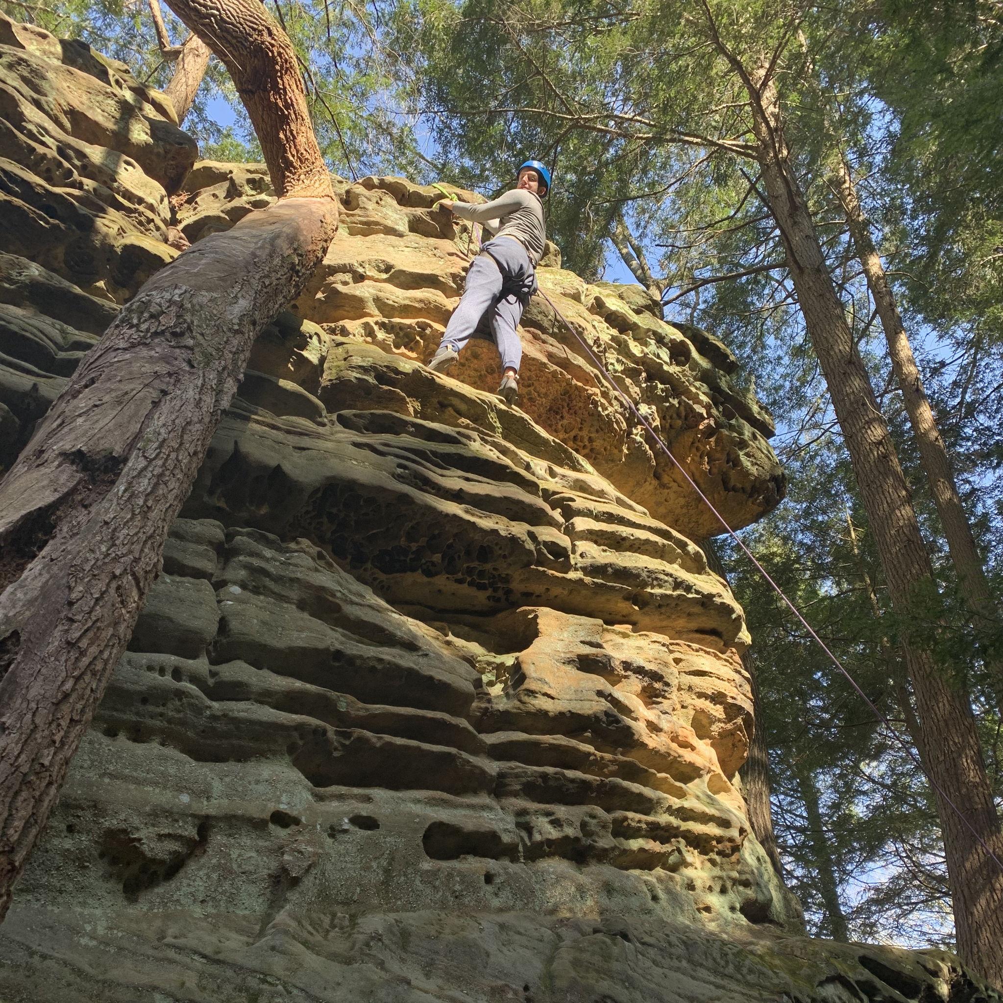 Our first vacation (March 2021 Hocking Hills) Rock Climbing