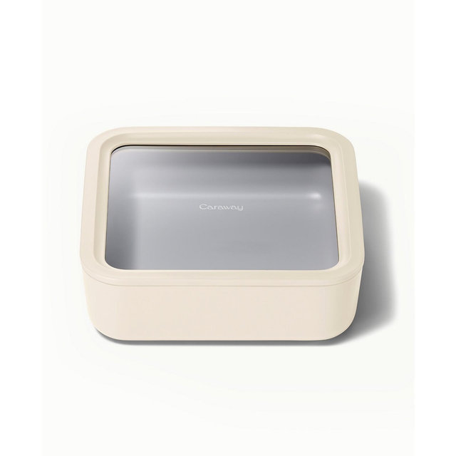 Caraway 10 Cup Glass Food Container Square Shape with Lid