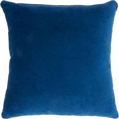 Life Styles Solid Velvet Square Throw Pillow Navy - Nourison