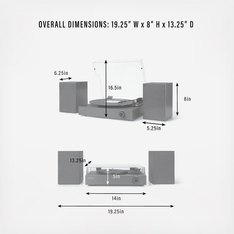 Crosley, Zane Record Player With Speakers | Zola