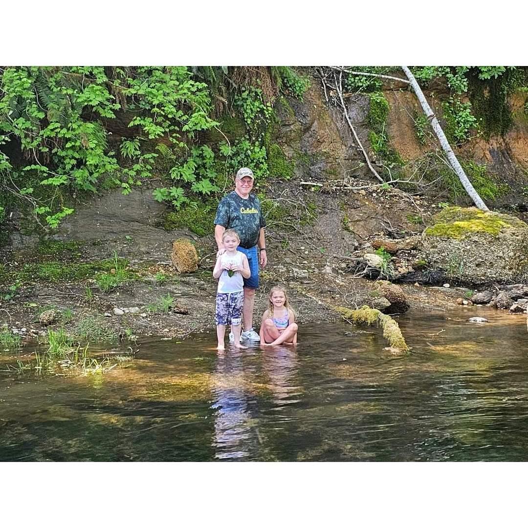 Crossing the river for the first time with Papa Butch