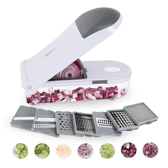 Commercial Chef Multi Cutter & Grater - 4-in-1 Multi-Use Slicer Dicer And Chopper With Interchangeable Blades, Food Holder, Use For Fruits, Nuts and Vegetables