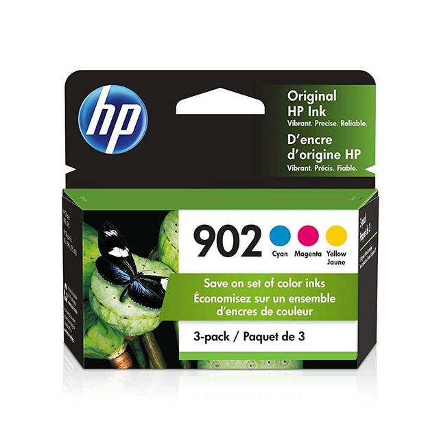 HP 902 | 3 Ink Cartridges | Cyan, Magenta, Yellow | T6L86AN, T6L90AN, T6L94AN (T0A38AN#140) (Packaging May Vary)