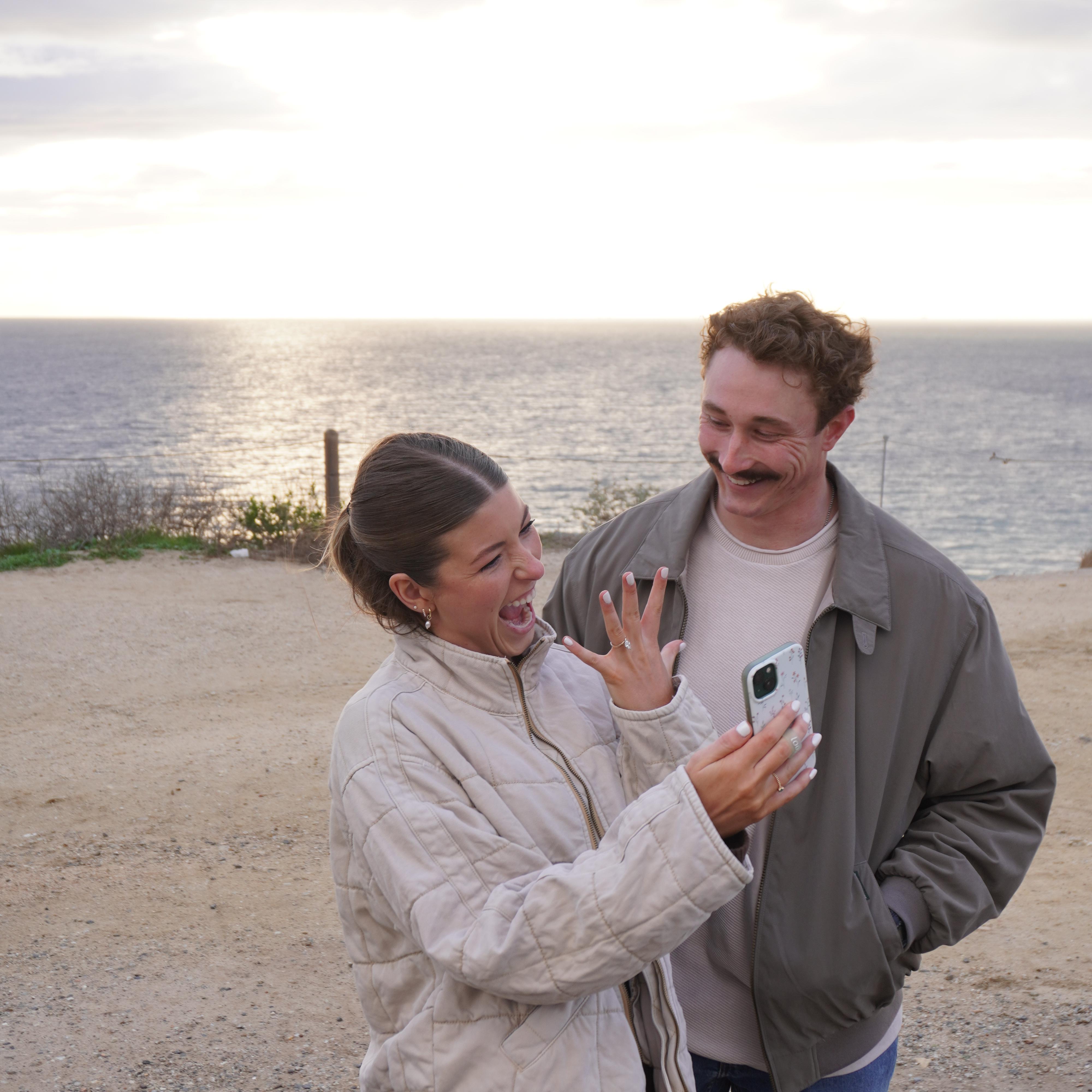 Making calls to family, but this time... as {Fiancés}