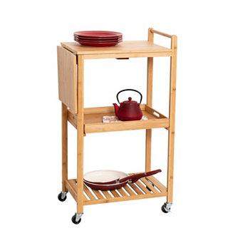 38" Bamboo Rolling Kitchen Cart