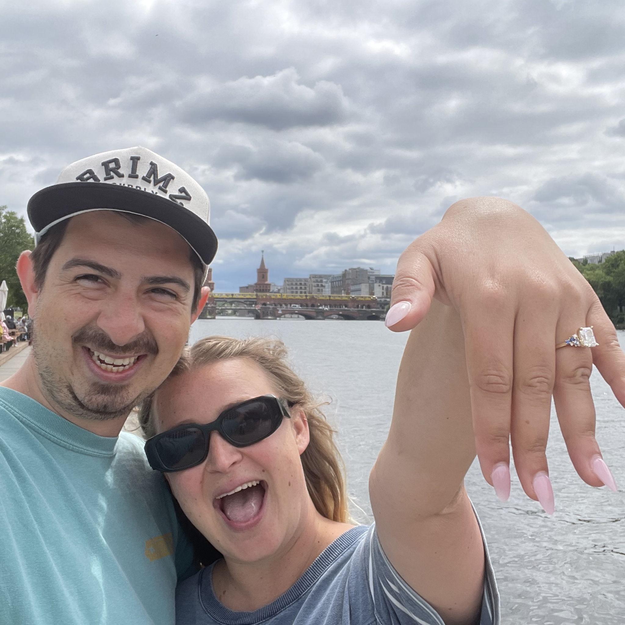 Recreating old Berlin photos, but this time as fiance's!