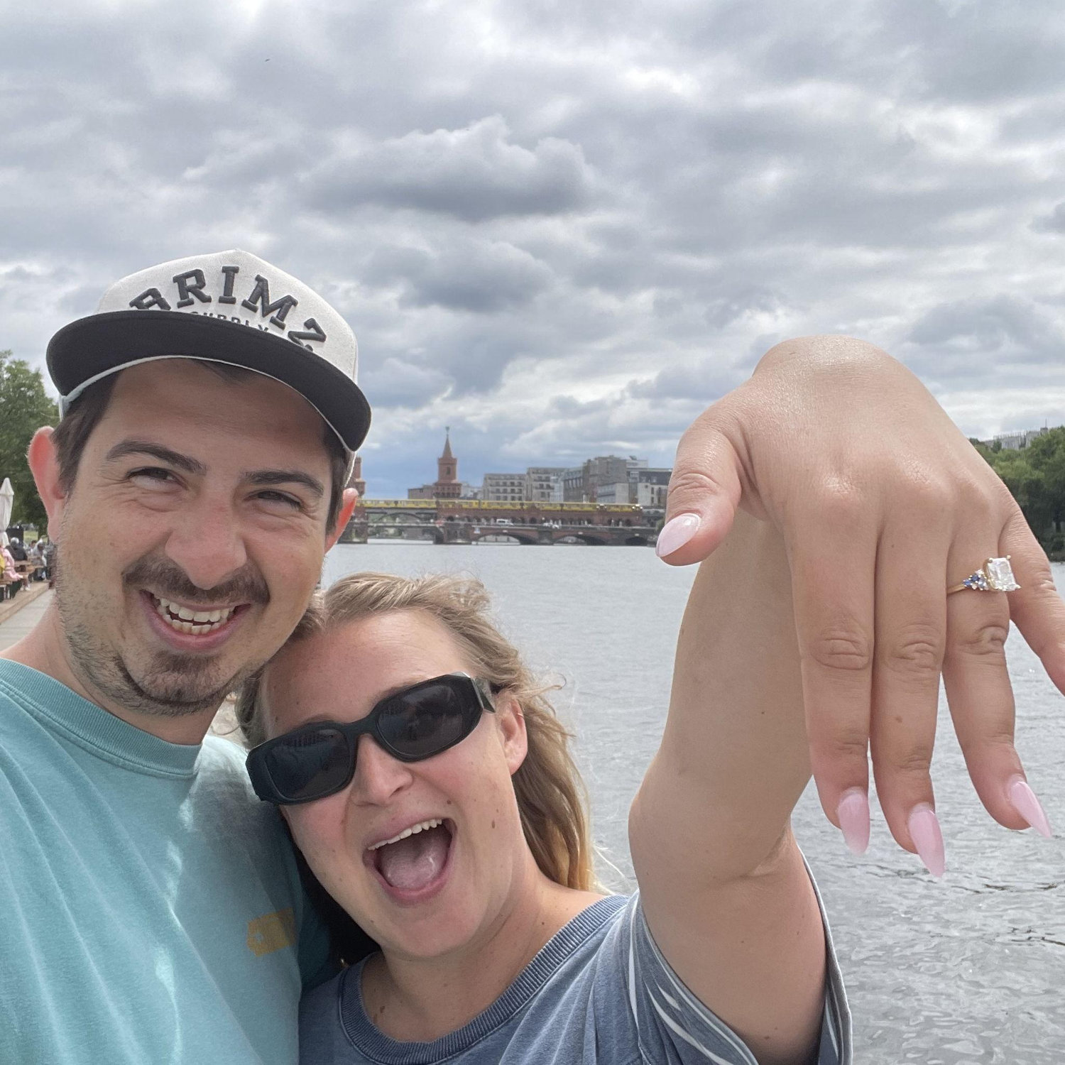 Recreating old Berlin photos, but this time as fiance's!