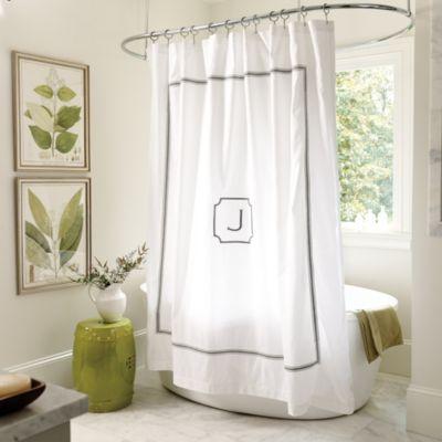 Amelie Embroidered Shower Curtain - Black