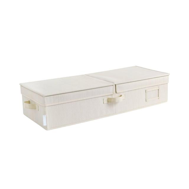 WeThinkStorage 30" x 12" x 6.5" Foldable Under Bed Organizer with Double Folding Ivory