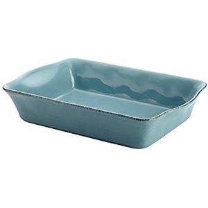 Rachael Ray Cucina Stoneware 9-Inch x 13-Inch Rectangular Baker, Agave Blue