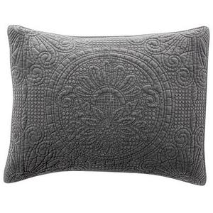 Velvet Medallion Sham, STANDARD, Flagstone