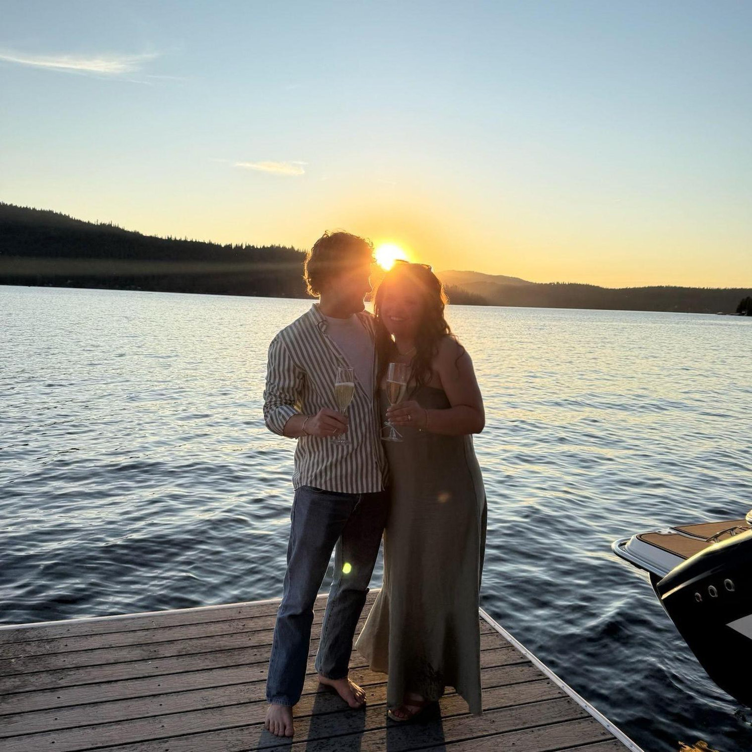 This photo was taken minutes after we got engaged, on Coeur d'Alene Lake!