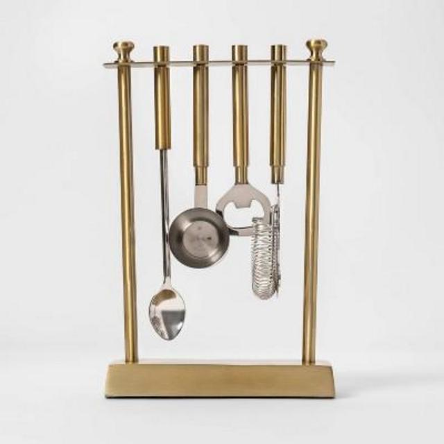 5pc Bar Tool Set With Stand Gold - Project 62™