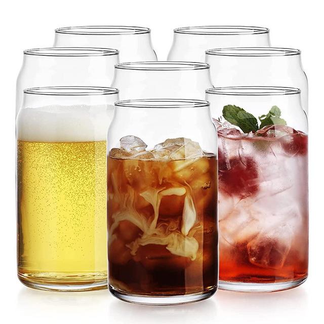 LUXU Beer Glass, 20 oz Can Shaped Beer Glasses Set of 4 -Craft