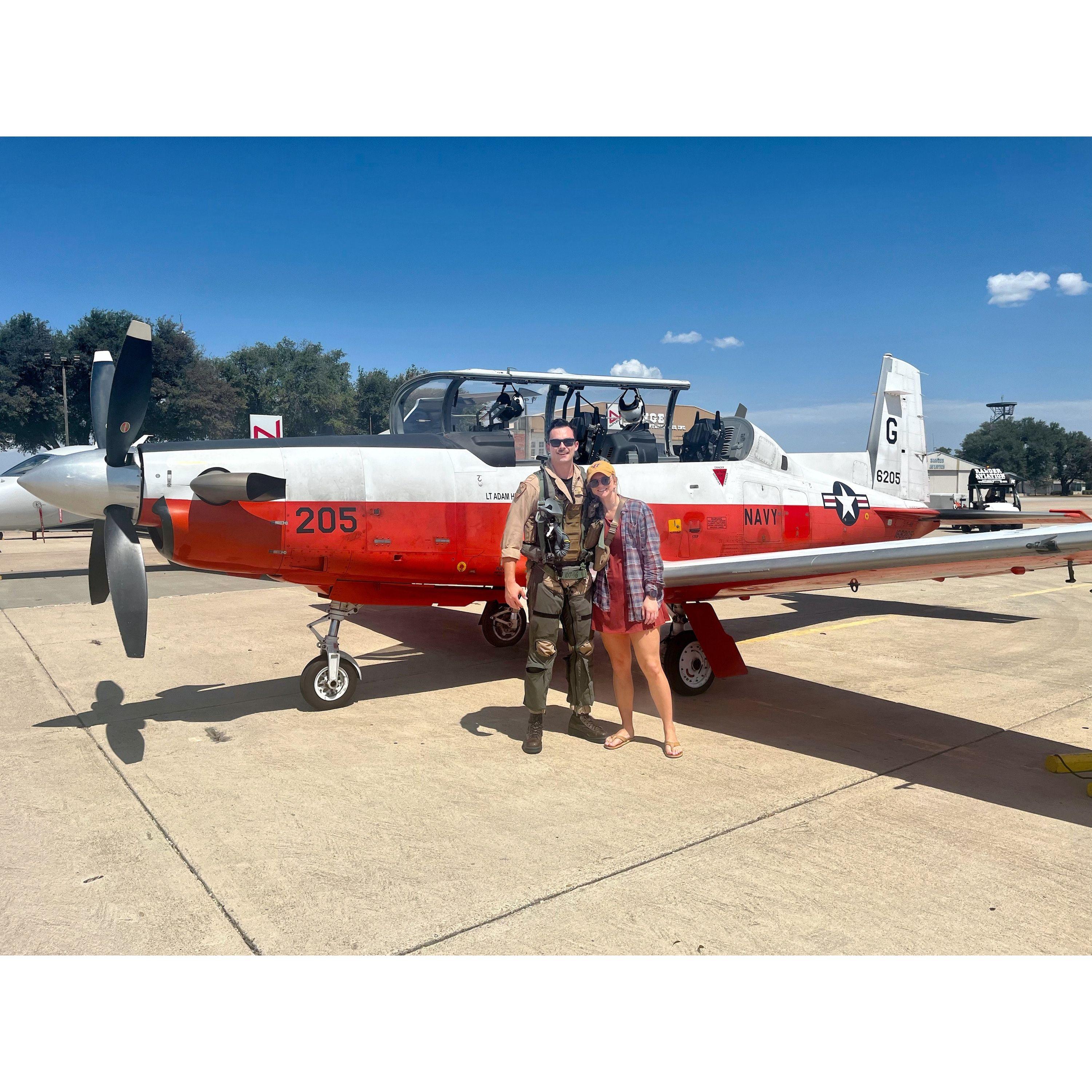 Jack stopping by to visit Abby in San Angelo, TX on his way back to Corpus in Primary!