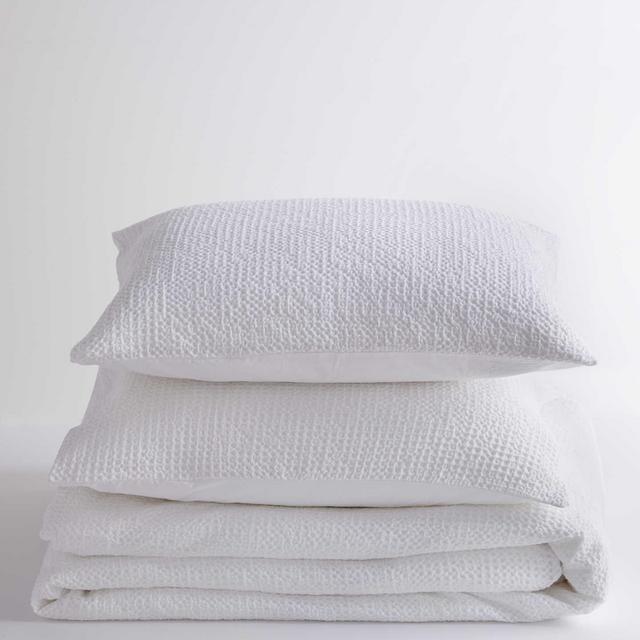 Organic Luxe Waffle Duvet Cover Set - White
