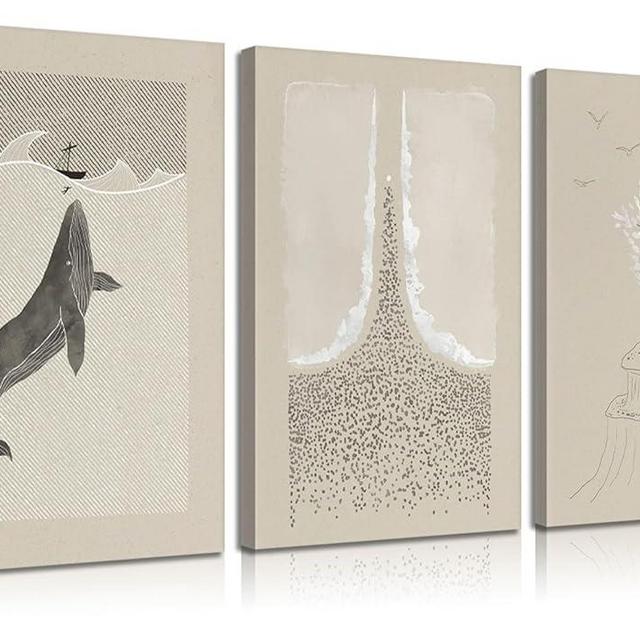 3Pcs Framed Modern Christian Canvas Wall Art Pictures Bible Verse Posters Prints Jonah and Whale Parable the Mustard Seed Moses Parting the Red Sea Scripture Wall Decoration for Bedroom 16x24in