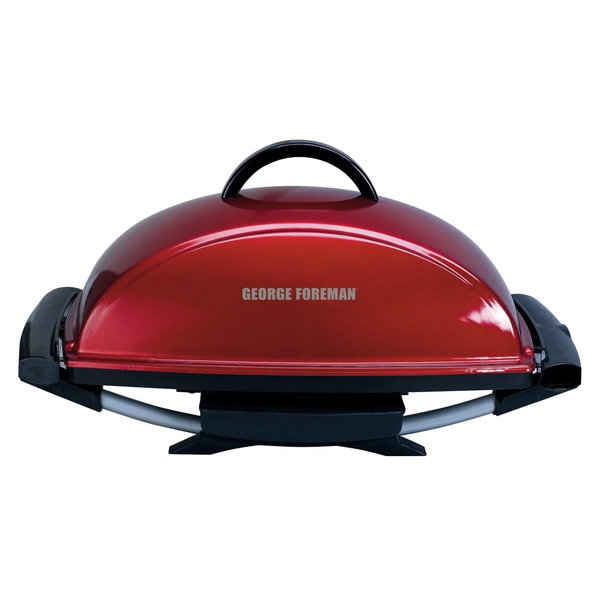 George Foreman Indoor/Outdoor Electric Patio Grill, Apartment Approved, 15-Serving, Removable Stand, Black