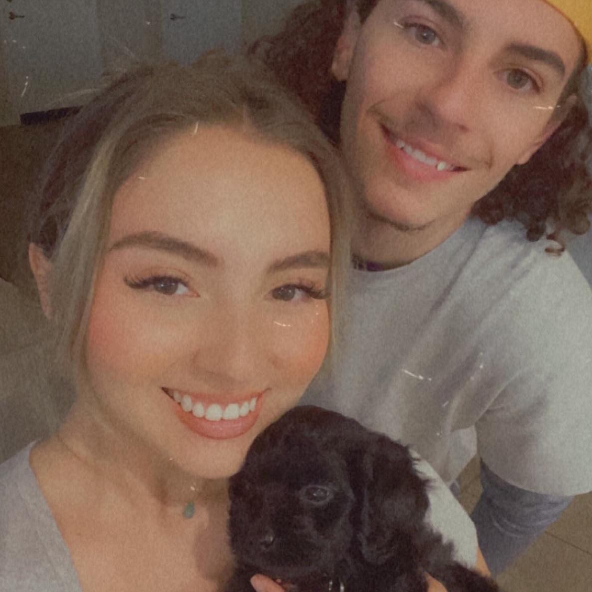 Our first photo when we got our dog Merlin in 2021!