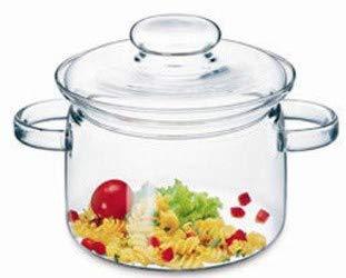 Simax Glass Pot Borosilicate Glass Cookware with Pot Lid & Heat Resistant  Handles, 1.5 Quart