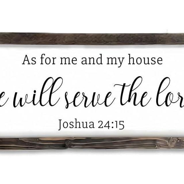 Dazingart As For Me And My House We Will Serve The Lord Sign, Joshua 24:15, Bible Verse Scripture Wall Art, Farmhouse Wall Decor