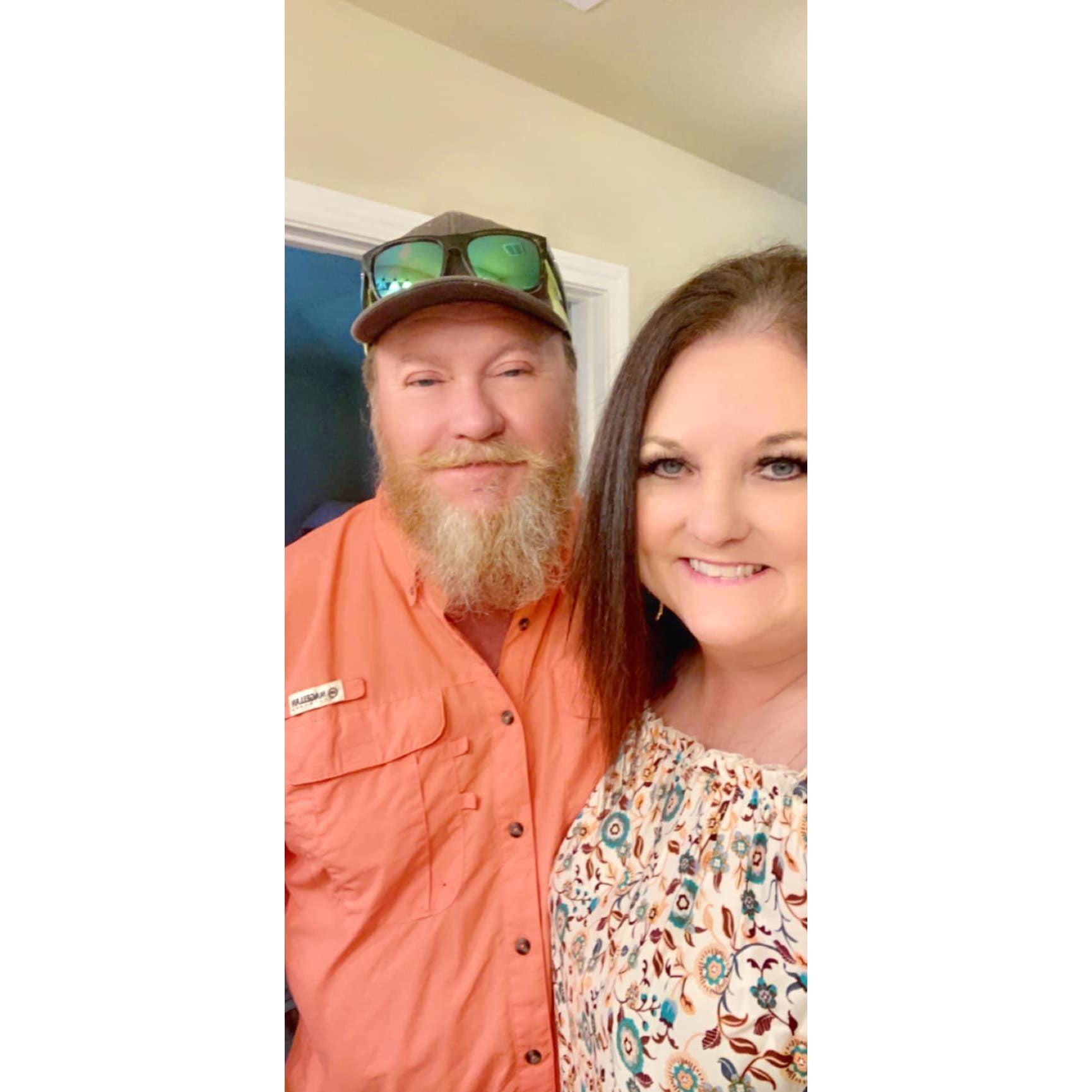 Our first pic as an engaged couple - at home