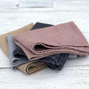 Waffle kitchen towels. Highly absorbent linen cotton blend hand and dish towels.