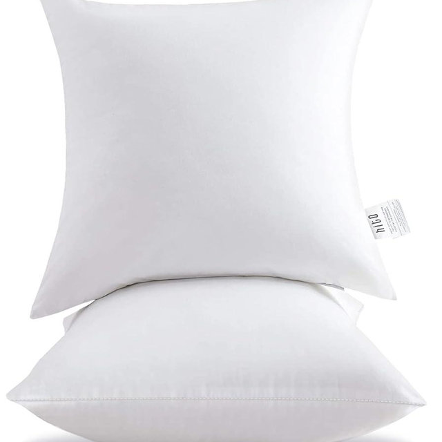 HITO 22x22 Pillow Inserts (Set of 2)- 100% Cotton Covering Down Alternative Throw Pillows White for Couch Bed Sofa