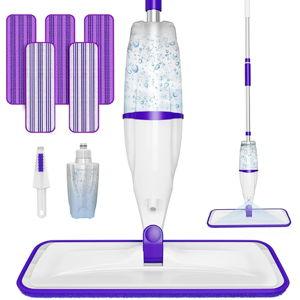 Spray Mops for Hardwood Floor Cleaning: EXEGO Wet Mops with 5 Microfiber Refillable Pads for Swiffer Powermop - Floor Mop with Sprayer Dust Dry Mopping Tools for Tile Wood Laminate Vinyl Marble