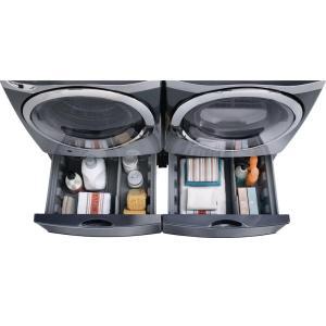 Laundry Pedestal with Storage Drawer in Platinum