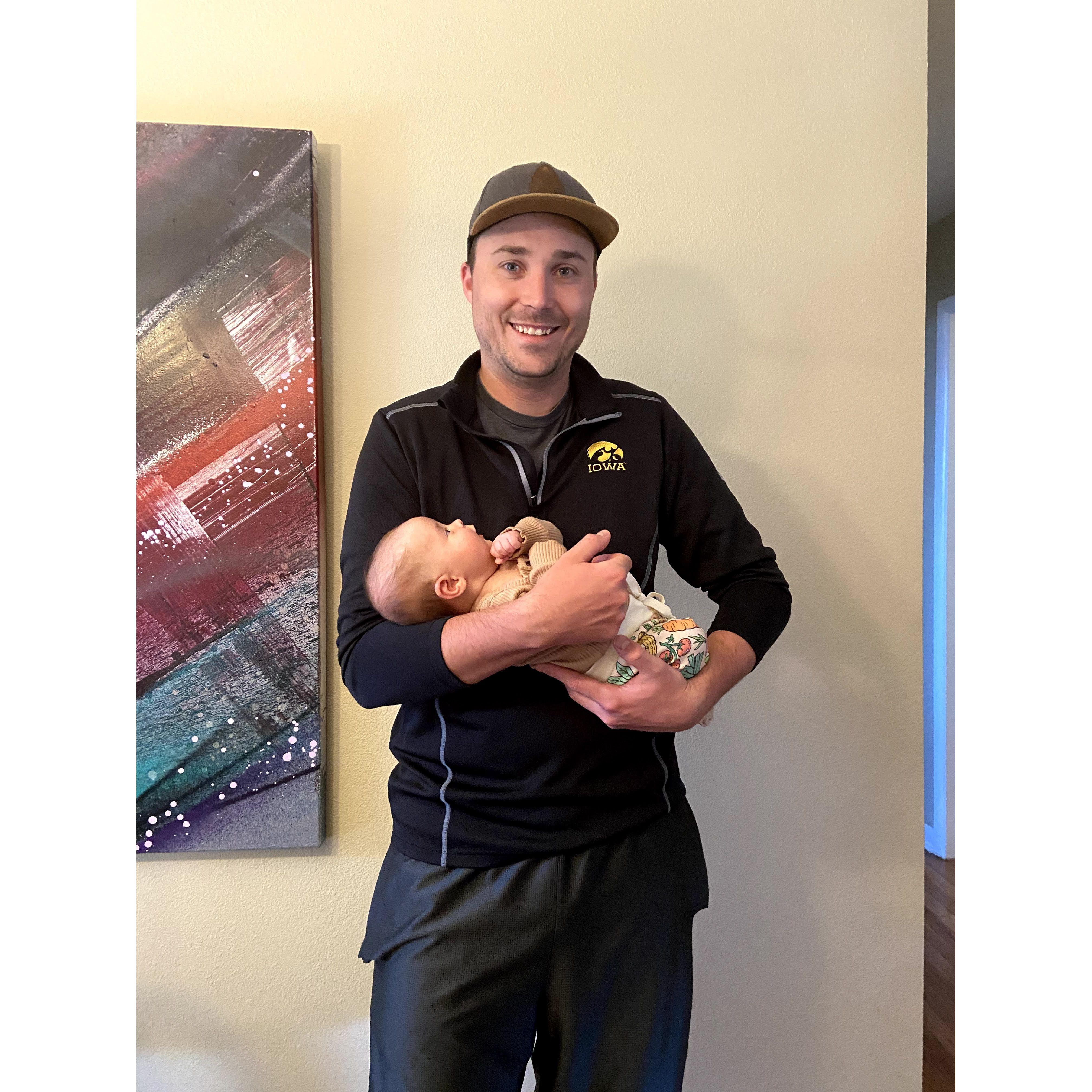 Travis with our Flower Boy, Ezra!