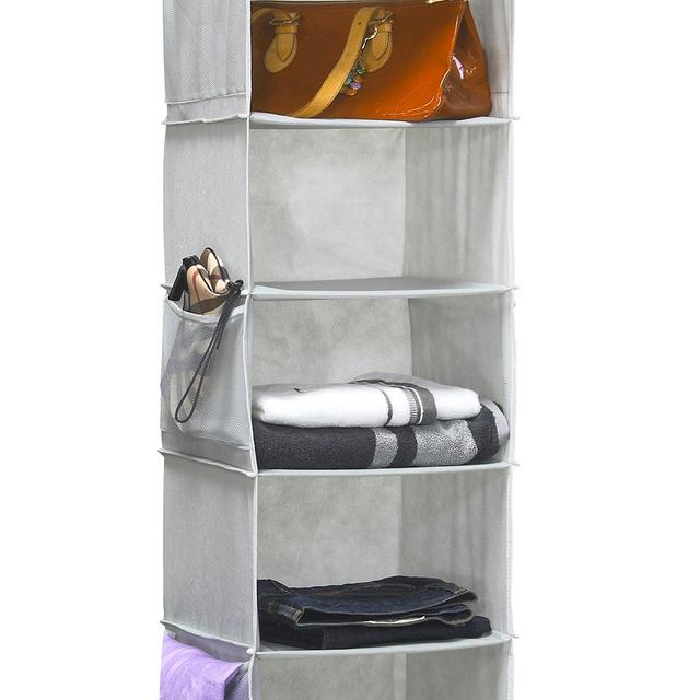 Simple Houseware 5 Shelves Hanging Closet Organizer, Gray