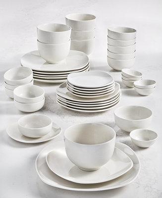Tabletops Unlimited Inspiration by Denmark Soft Square 42 Pc. Dinnerware Set, Service for 6