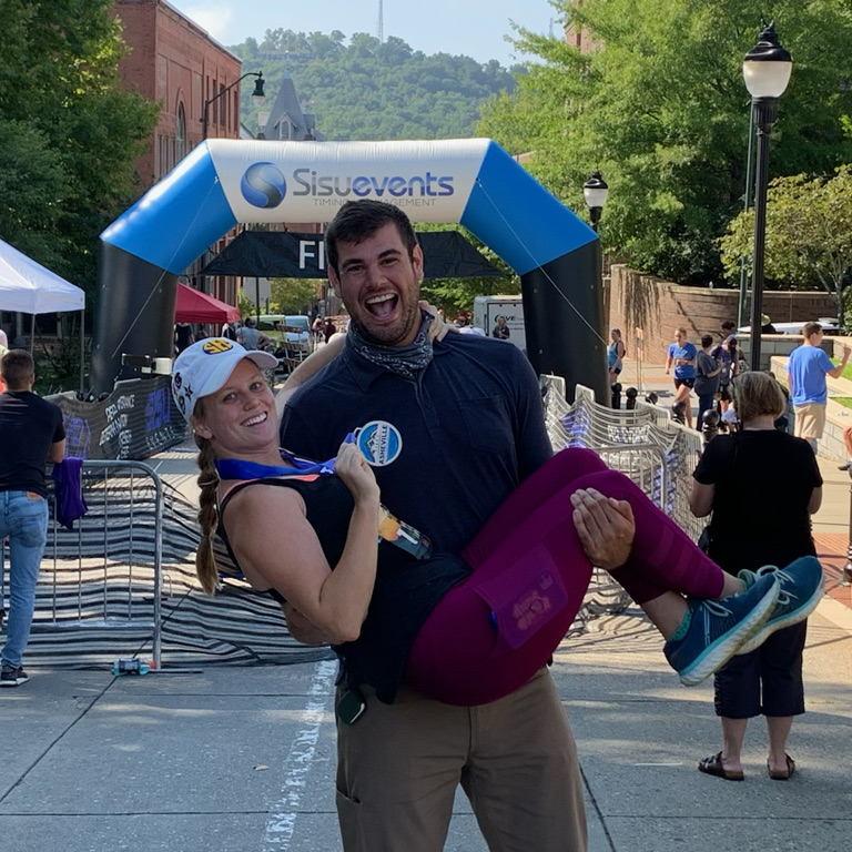 My biggest cheerleader after my half marathon