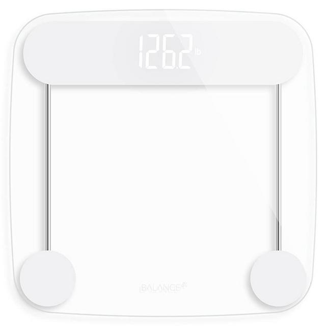 White Clear Digital Body Weight Bathroom Scale from GreaterGoods (Clear), Premium Designer Scale with Hidden Shine-Through Display