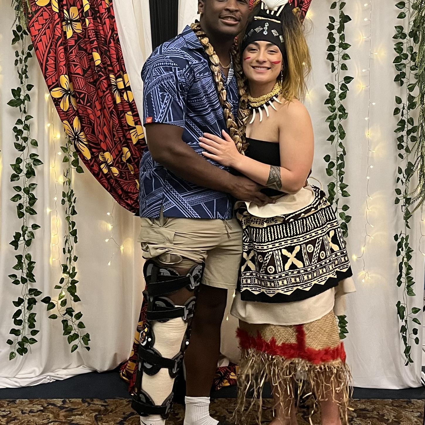 Photo from Tasi & Trystan's Graduation party, following the Taualuga in May 2023.