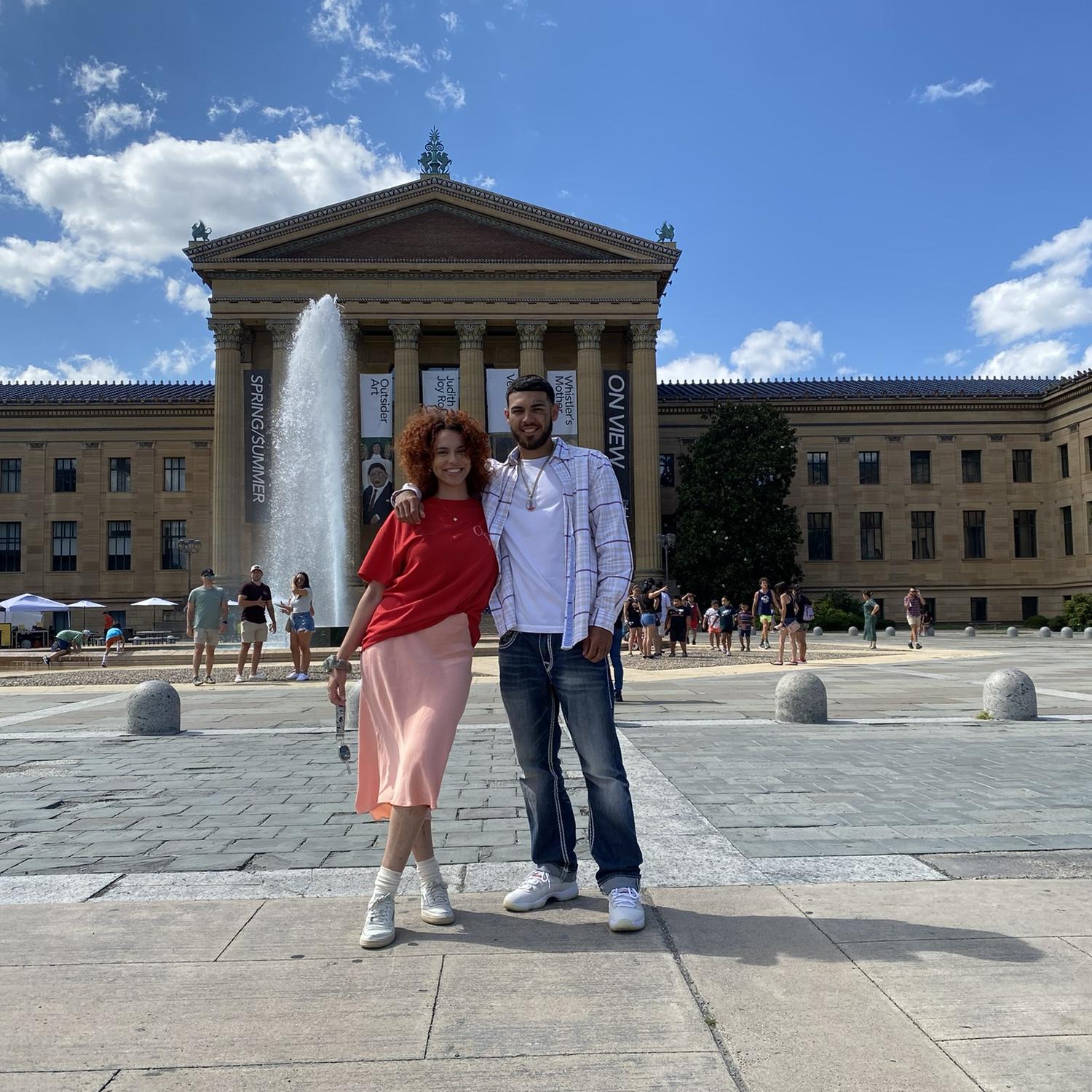Milly took Jeff to the "Rocky Steps" because he loves boxing and she wanted to spend extra time with him