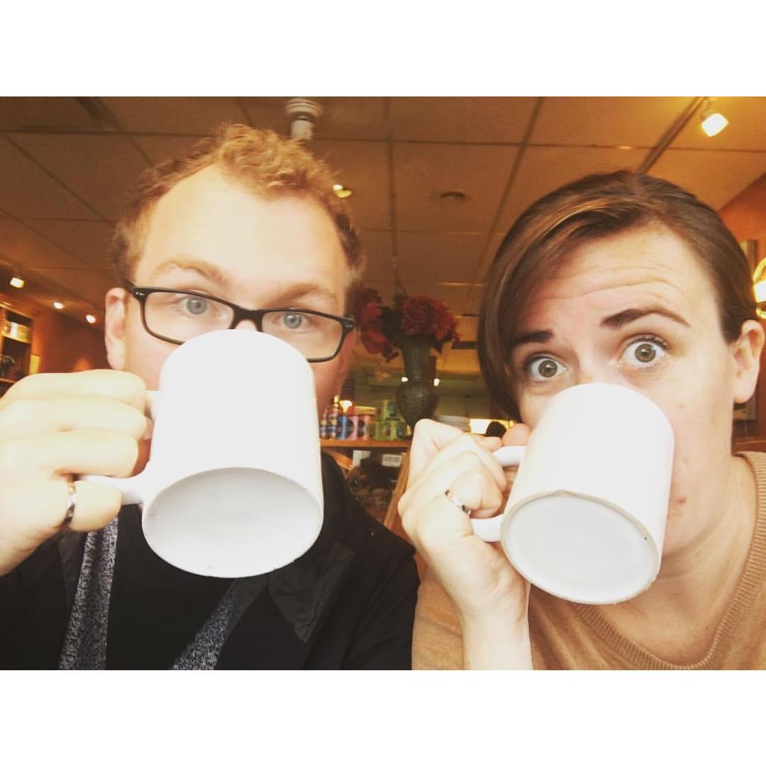 Drinking some hot chocolates in Sidney