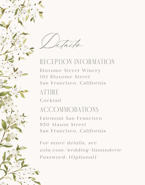 Allegra | Dark Sage | Zola Wedding Enclosure Cards
