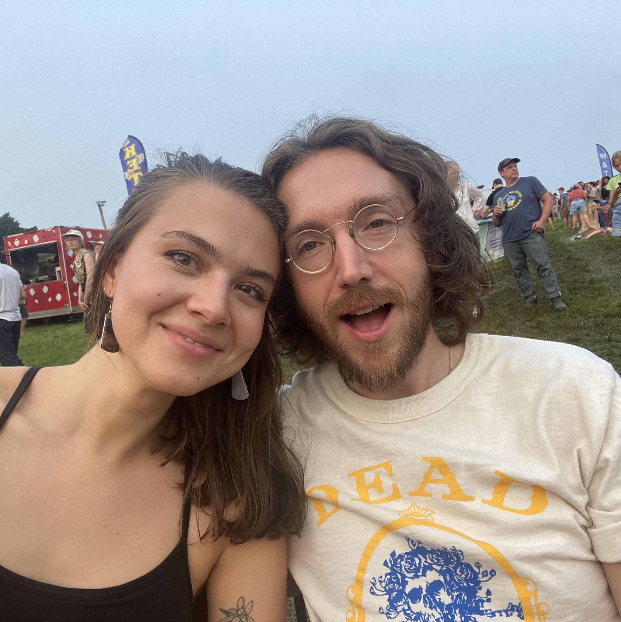 at an outdoor concert in Vermont