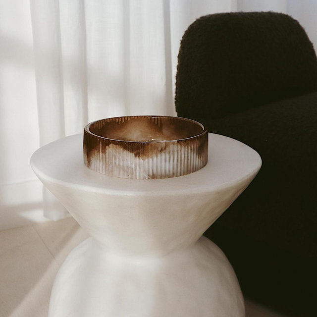 Daze | Handmade Fluted Bowl – Trinket Dish, Jewelry Holder, Catchall Bowl for Keys, Hair Accessories | Brown