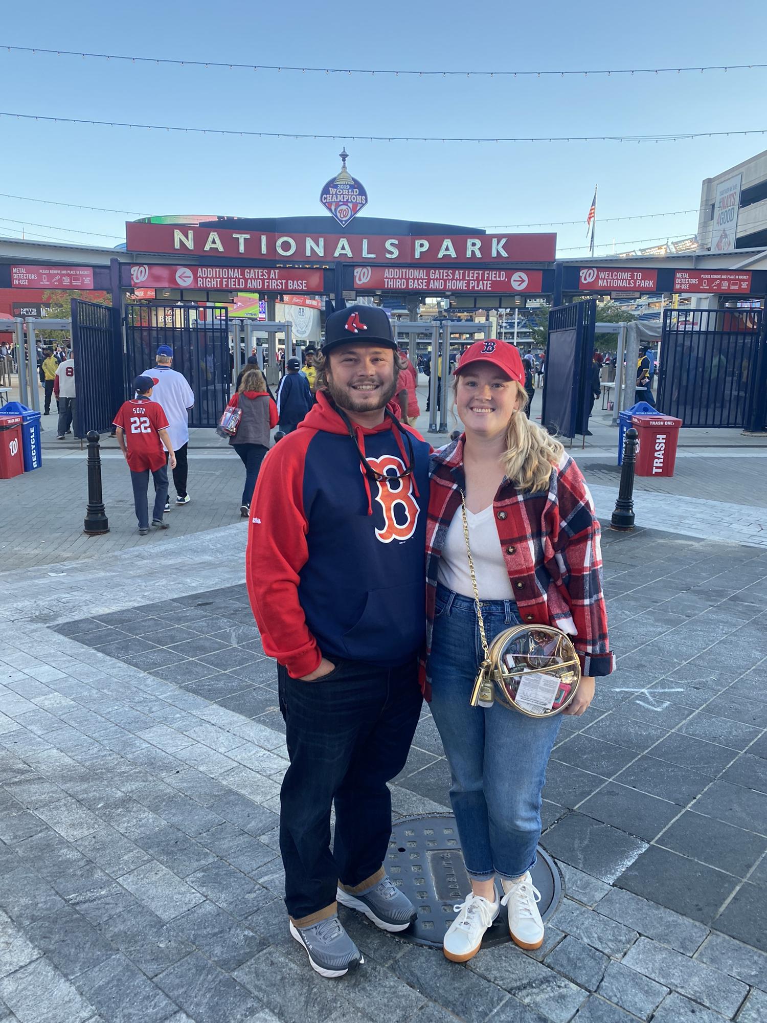 The night we got engaged at Nationals Park watching the Boston Red Sox. 
October 1, 2021