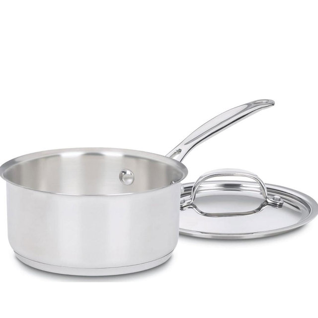 Cuisinart 1 Quart Saucepan w/Cover, Chef's Classic Stainless Steel Cookware Collection, 719-14