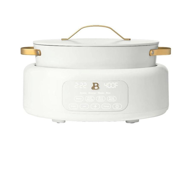 Beautiful by Drew Barrymore 6qt Electric Multi-Cooker, 10-in-1, 7 Preset Functions, White
