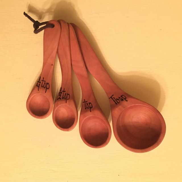 Handmade wood measuring spoons