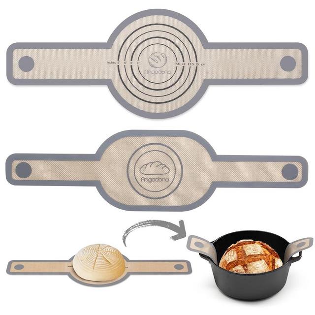 Silicone Bread Sling Oval and Round - Best Japan Silicone. Non-Stick & Easy Clean Reusable Oval Silicone Baking Mat for dutch oven. With Long Handles Sourdough Bread Baking mat tools supplier Liner
