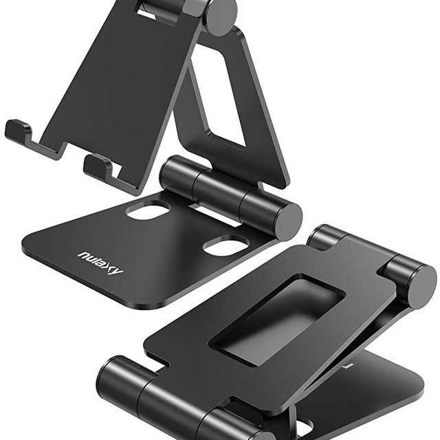 Nulaxy A4 Cell Phone Stand, Fully Foldable, Adjustable Desktop Phone Holder Cradle Dock Compatible with Phone 11 Pro Xs Xs Max Xr X 8, iPad mini, Nintendo Switch, Tablets (7-10"), All Phones