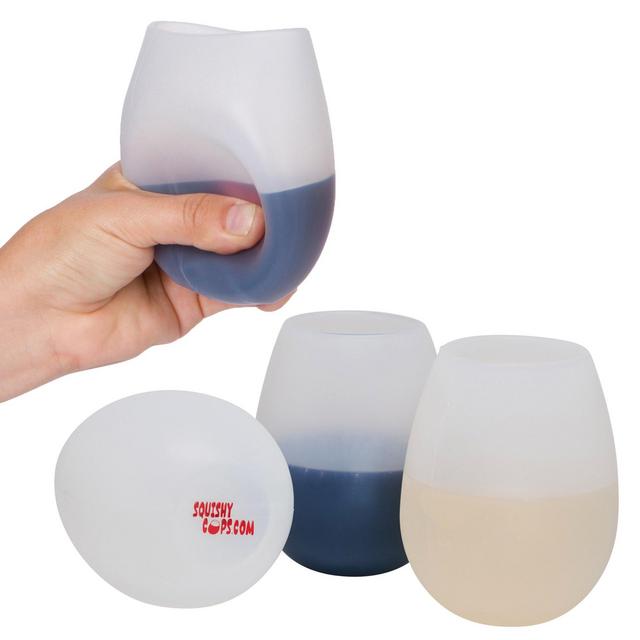 Jokel Silicone Dishwasher Safe Rubber Wine Glasses (Set of 4)