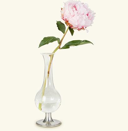 Pewter Footed Glass Vase